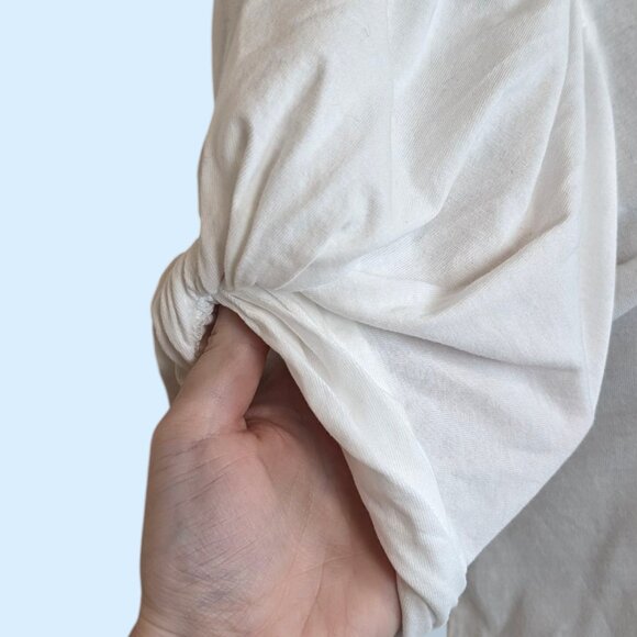 7FAM White V-Neck Puffy Sleeve Top - Picture 6 of 9